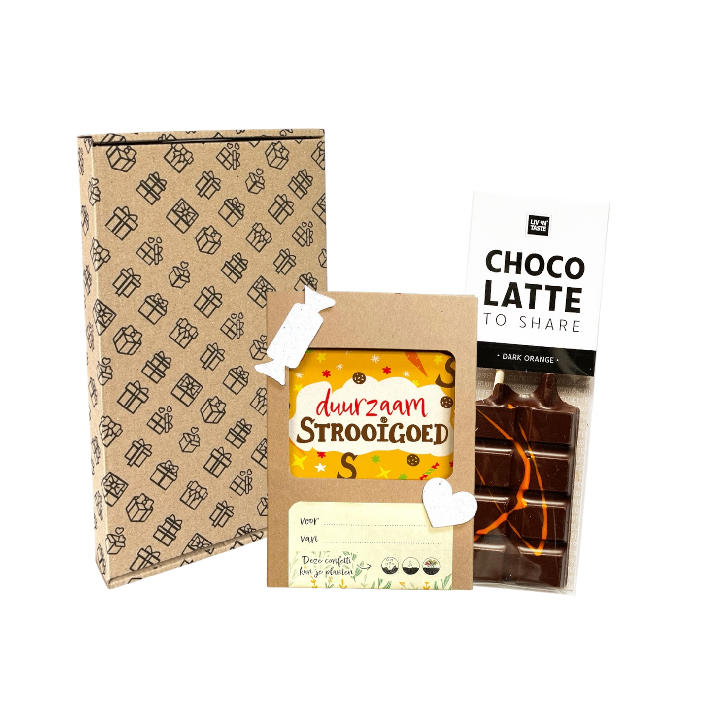Sintpakket strooiconfetti met chocoladelepel
