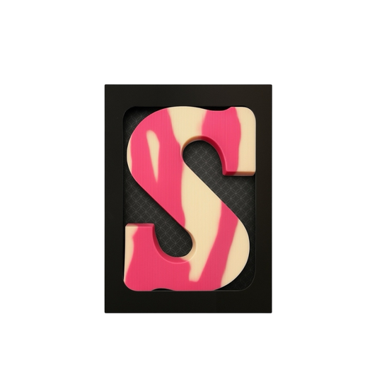 Chocoladeletter cremevulling wit-aardbei