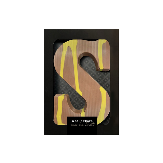 Chocoladeletter roompralinévulling van pistache