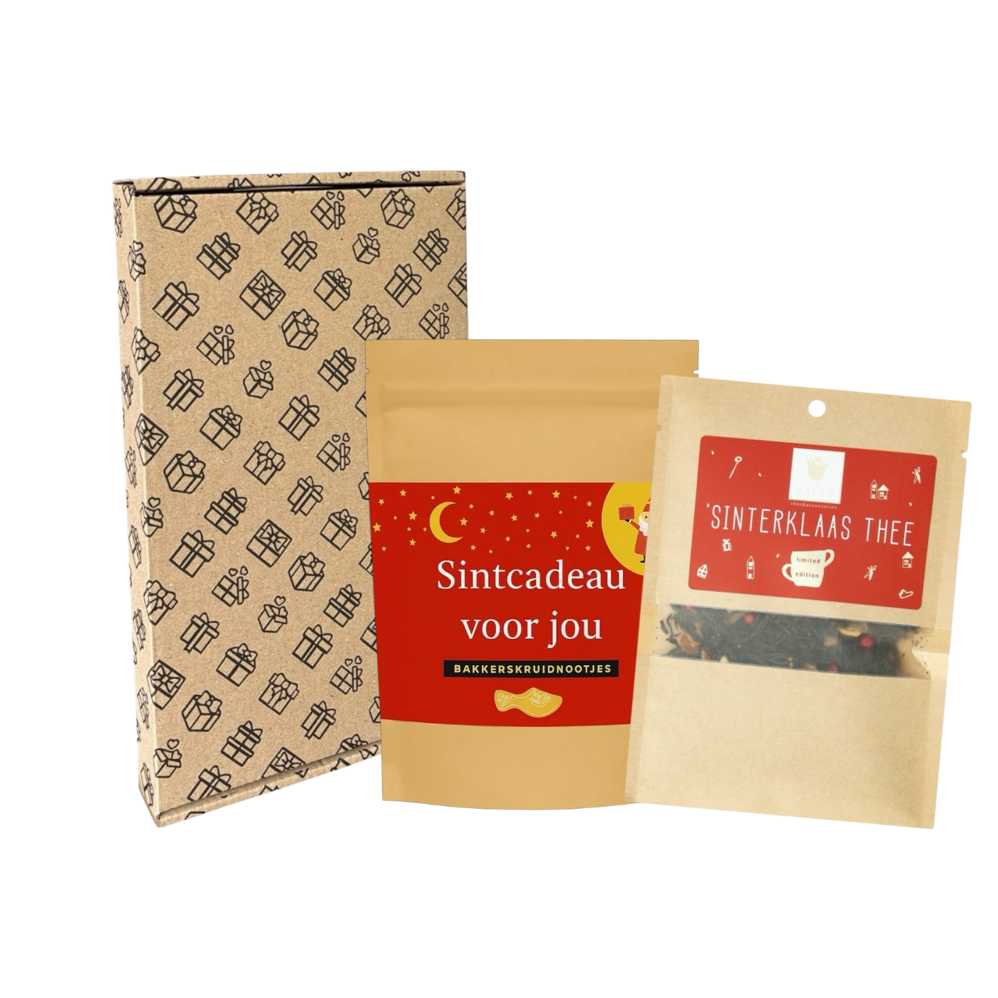 Sintpakket kleintje thee met pepernoten