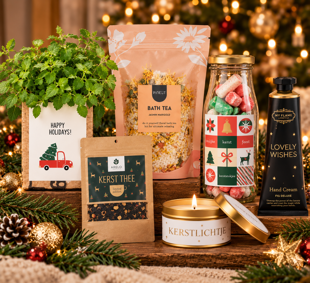 Kerstpakket verzorgend