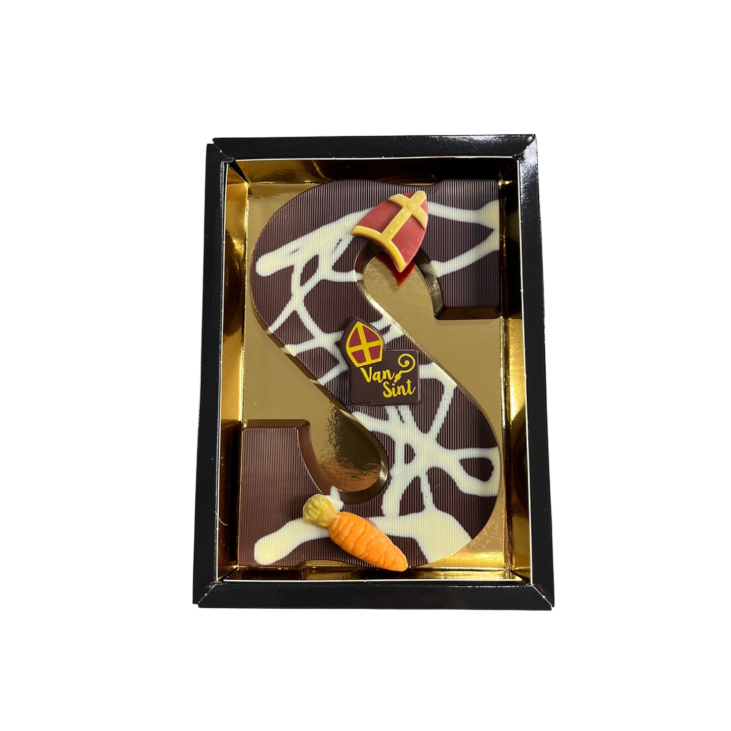 Chocoldeletter puur met decoratie