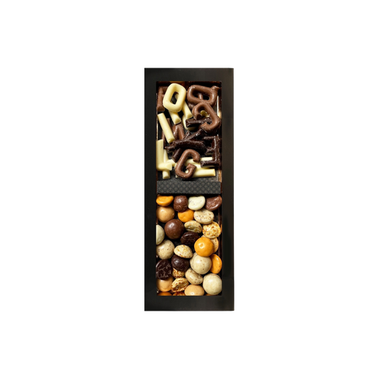 Vensterdoos XL: mini letters en chocopepernoten