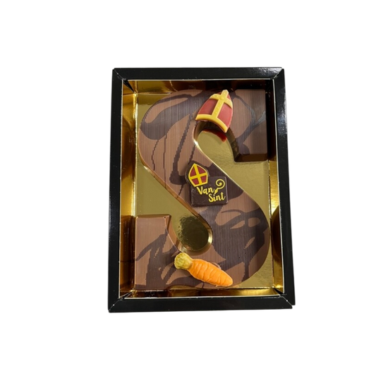 Chocoldeletter melk met decoratie