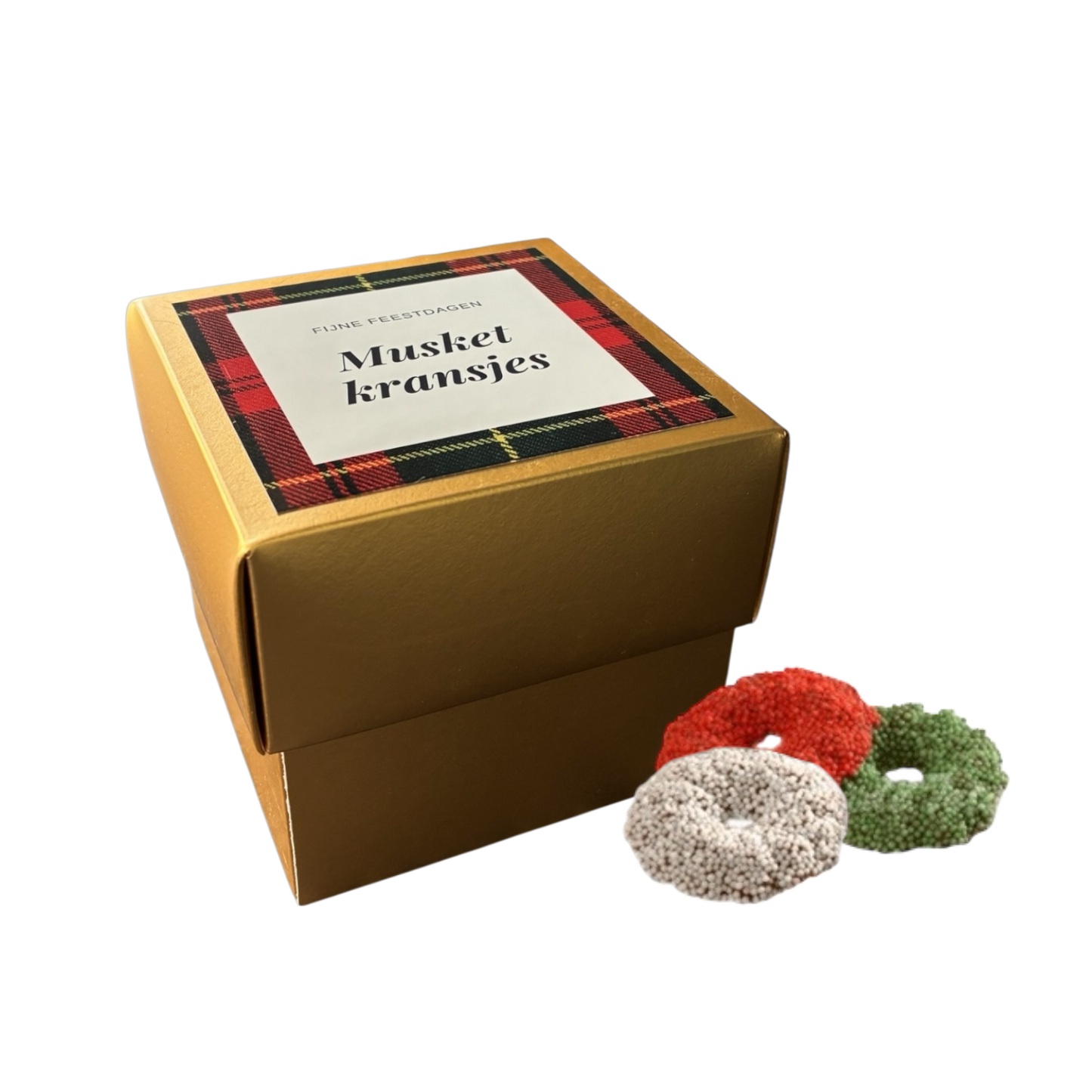 Musketkransjes - etiket gratis personaliseren