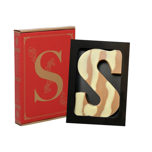 Sintpakket chocoladeletter karamel-zeezout