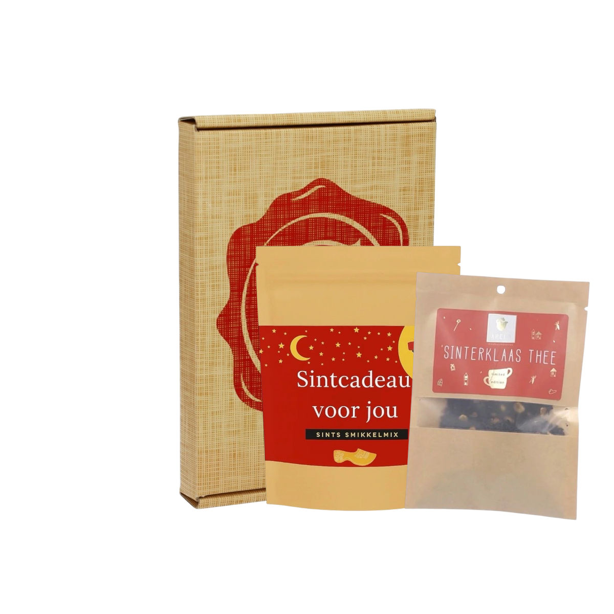 Sintpakket kleintje thee met pepernoten