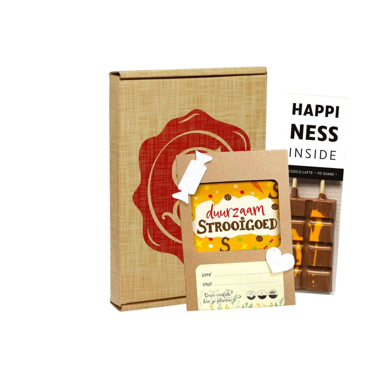 Sintpakket strooiconfetti met chocolademelklepel