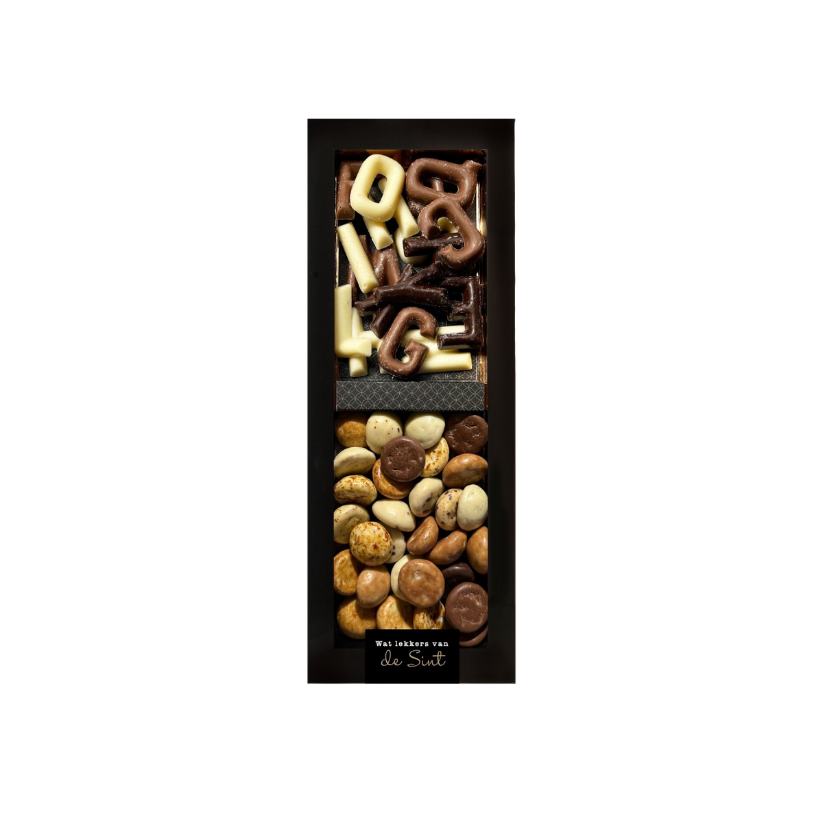 Vensterdoos XL: mini letters en chocopepernoten